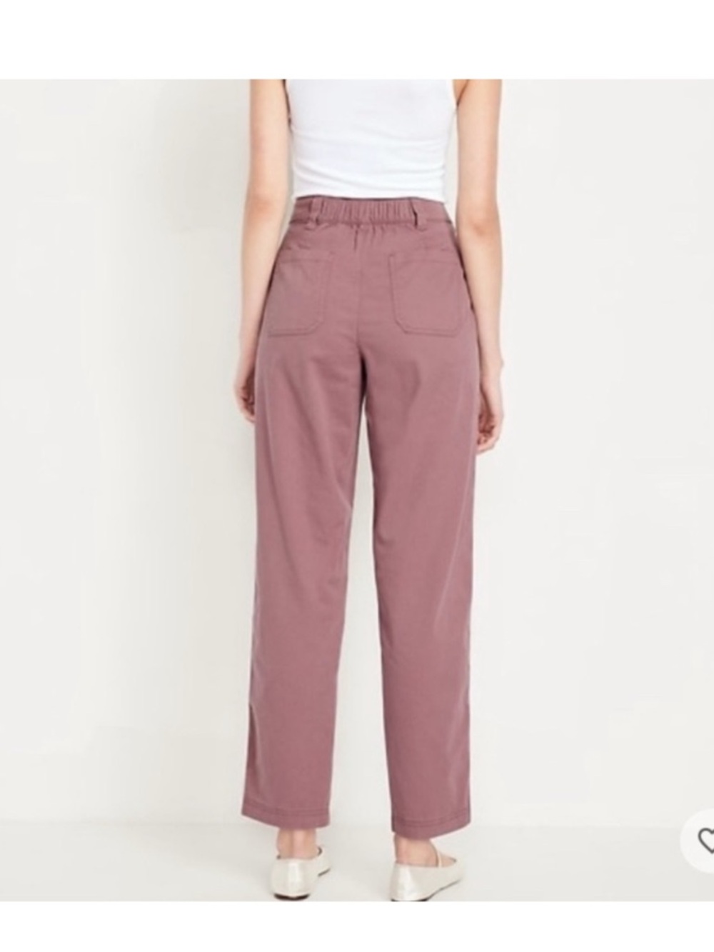 Old Navy Dusty Mauve Elastic Waist Pants - Picture 2 of 8